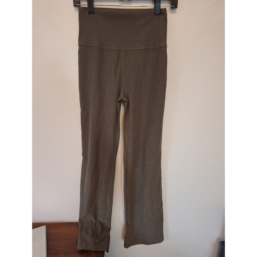 Beyond Yoga Womens High Waisted Straight Leg Lounge Yoga Pants Olive Brown L